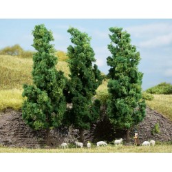 Auhagen 70940. Drzewa liściaste, 3 sztuki, ~15 cm. Ciemnozielone