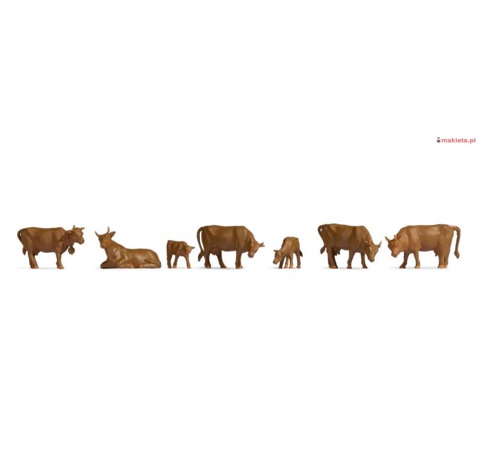 Noch 18216. Krowy brązowe, zestaw figurek w skali H0 1:87