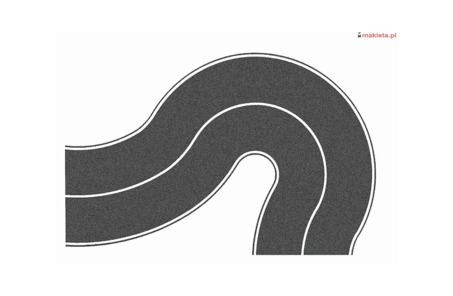 NOCH 60707. Droga asfaltowa - zakręty (66mm), skala H0