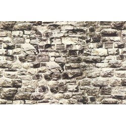 NOCH 57700. Mur z granitu, dekor kartonowy strukturalny, wytłaczany, 64 x 15 cm, skala H0 / TT
