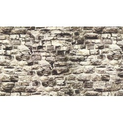 NOCH 57510. Mur z granitu, dekor kartonowy strukturalny, wytłaczany, 32 x 15 cm, skala H0 / TT