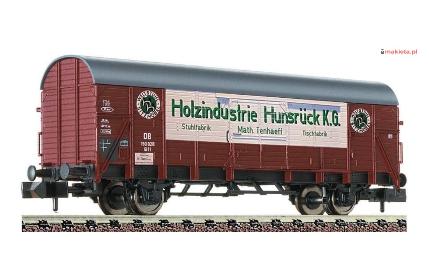 Fleischmann 831406. Wagon towarowy kryty GI 11 "Holzindustrie Hunsrück K.G.", DB, ep.III, skala N 1:160