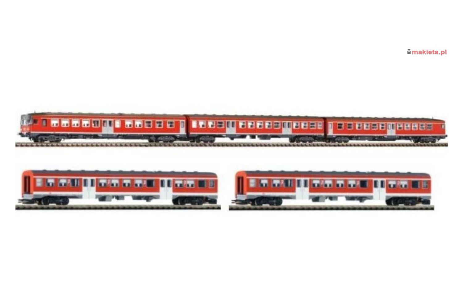 PIKO 40262+2. Spalinowy zespół trakcyjny BR 624 i dwa dodatkowe wagony, DB, ep.V, skala N 1:160