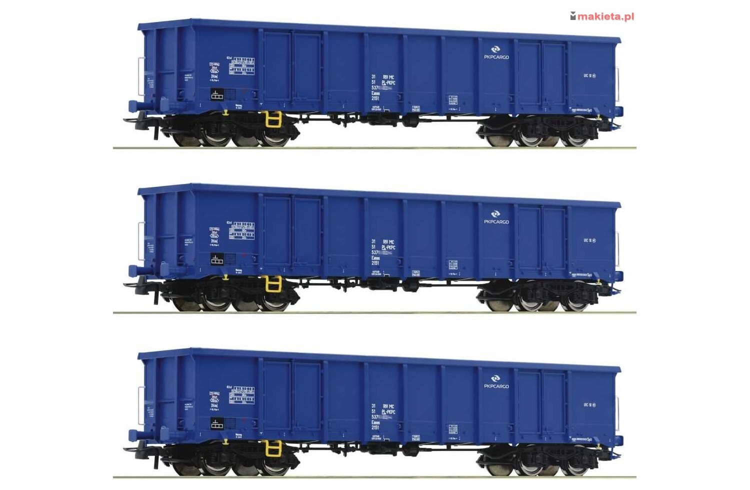 ROCO 6600100. Zestaw. Trzy wagony Eanos PKP Cargo, ep.VI, skala H0