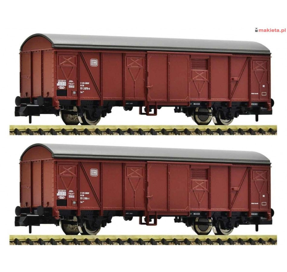 Fleischmann 831514. Zestaw. Dwa wagony towarowe Gbs 252, DB, ep.IV, skala N 1:160