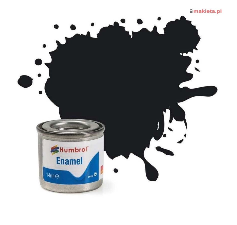 Humbrol H21. Black - Gloss, czarny połysk. Humbrol Enamel 14 ml