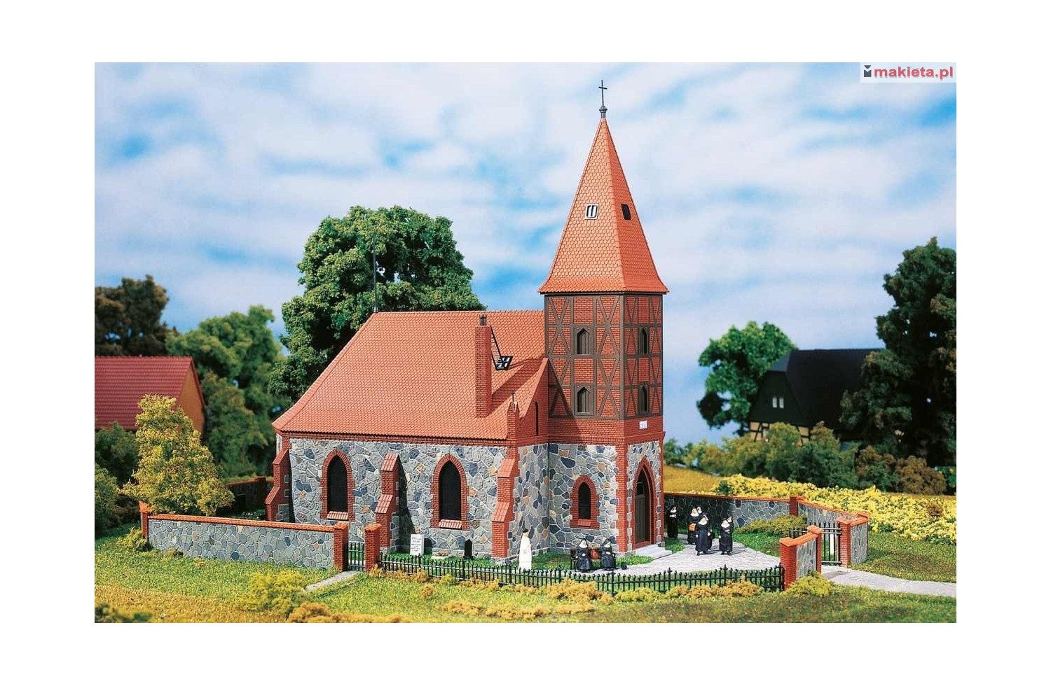 Auhagen 11405. kościół, model, skala H0