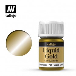 Vallejo 70795. Liquid Metal Green Gold, metalizer na bazie alkoholu, 35 ml