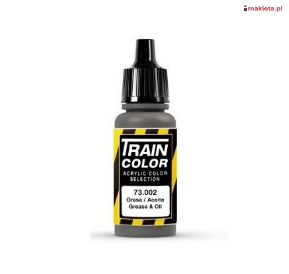 Vallejo 73002. Grease & Oil, smar i olej. Farba akrylowa Train Color 17 ml