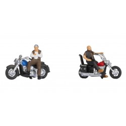 NOCH 36906. Motocykliści, rockersi, harleyowcy ze swoimi maszynami, skala N 1:160
