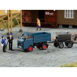 Auhagen 41676. Multicar M22 wywrotka z przyczepką, skala H0 1:87