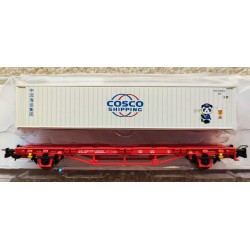 Piko 27749. Wagon platforma Lgs z kontenerem 40'' COSCO "Panda", DB AG, ep.VI, skala H0 1:87