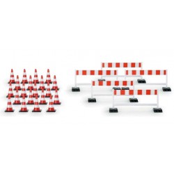 Herpa 052566  "Roboty drogowe" Traffic cones (20 x), barriers (5 x). Skala H0.